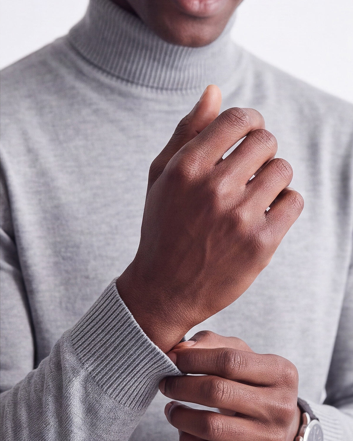 Solid Turtleneck - Silver
