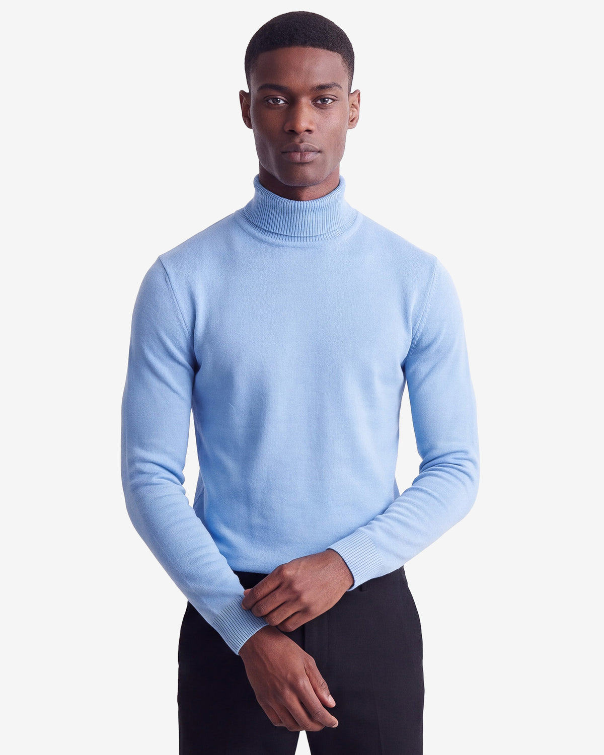 Solid Turtleneck - Sky Blue