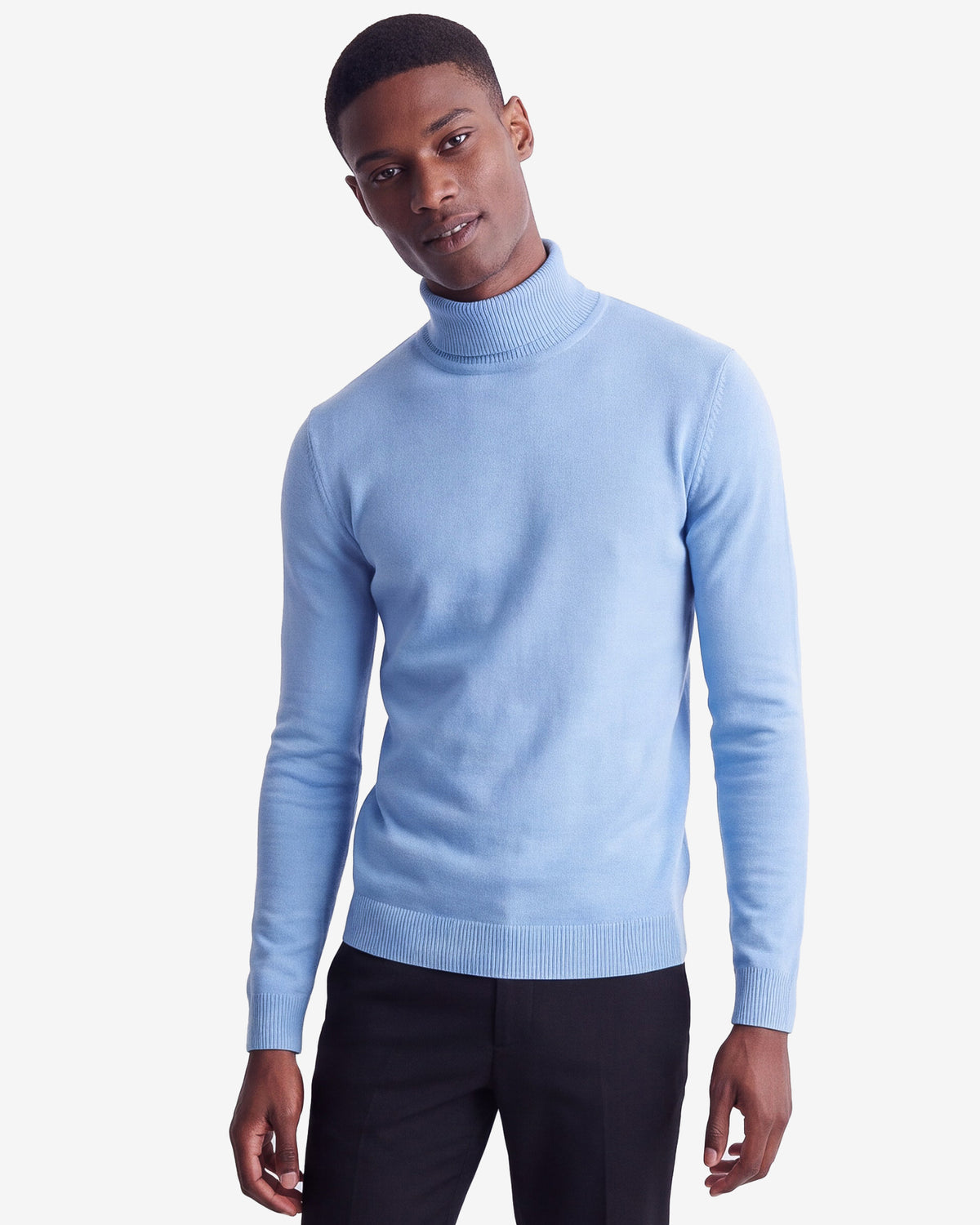 Solid Turtleneck - Sky Blue