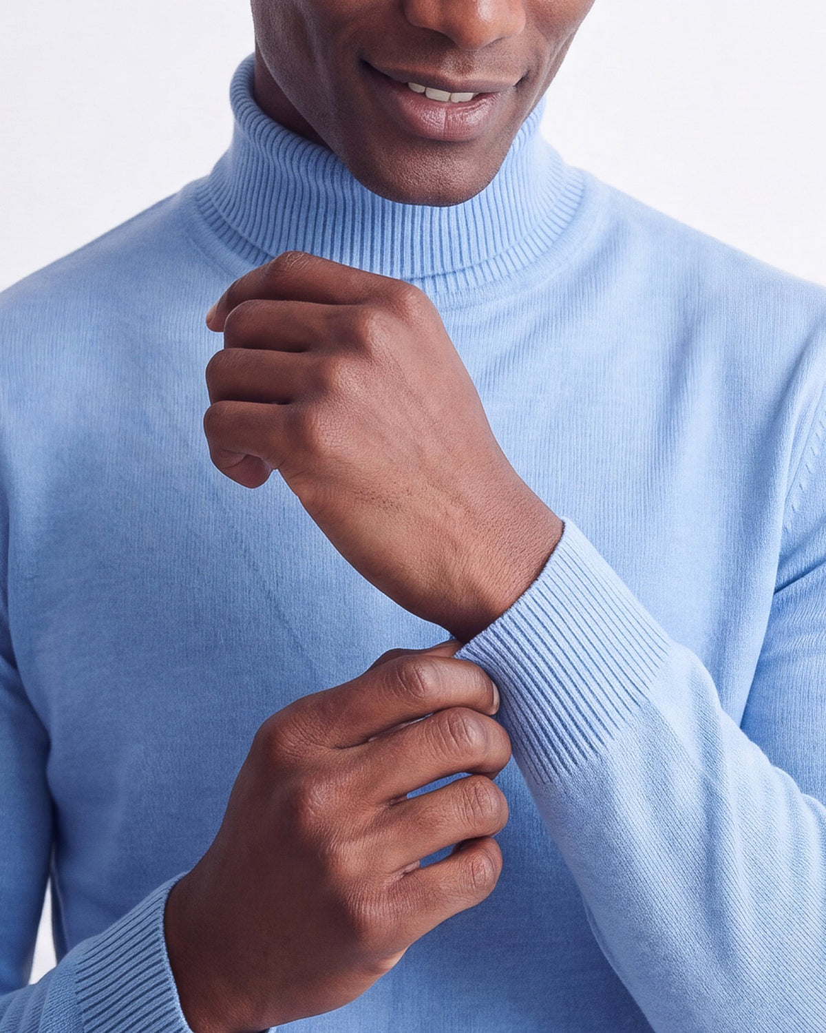 Solid Turtleneck - Sky Blue