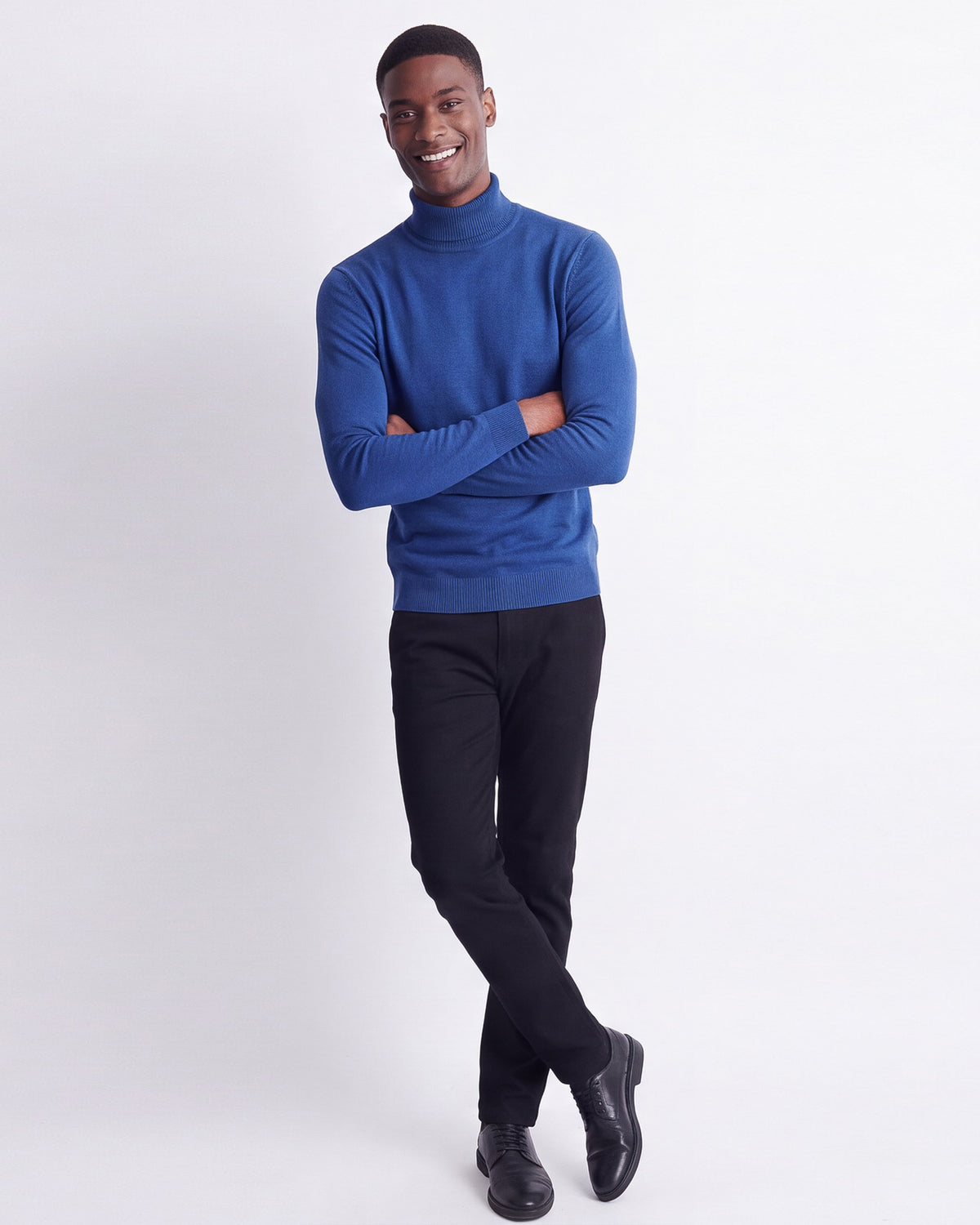 Solid Turtleneck - Stone Blue