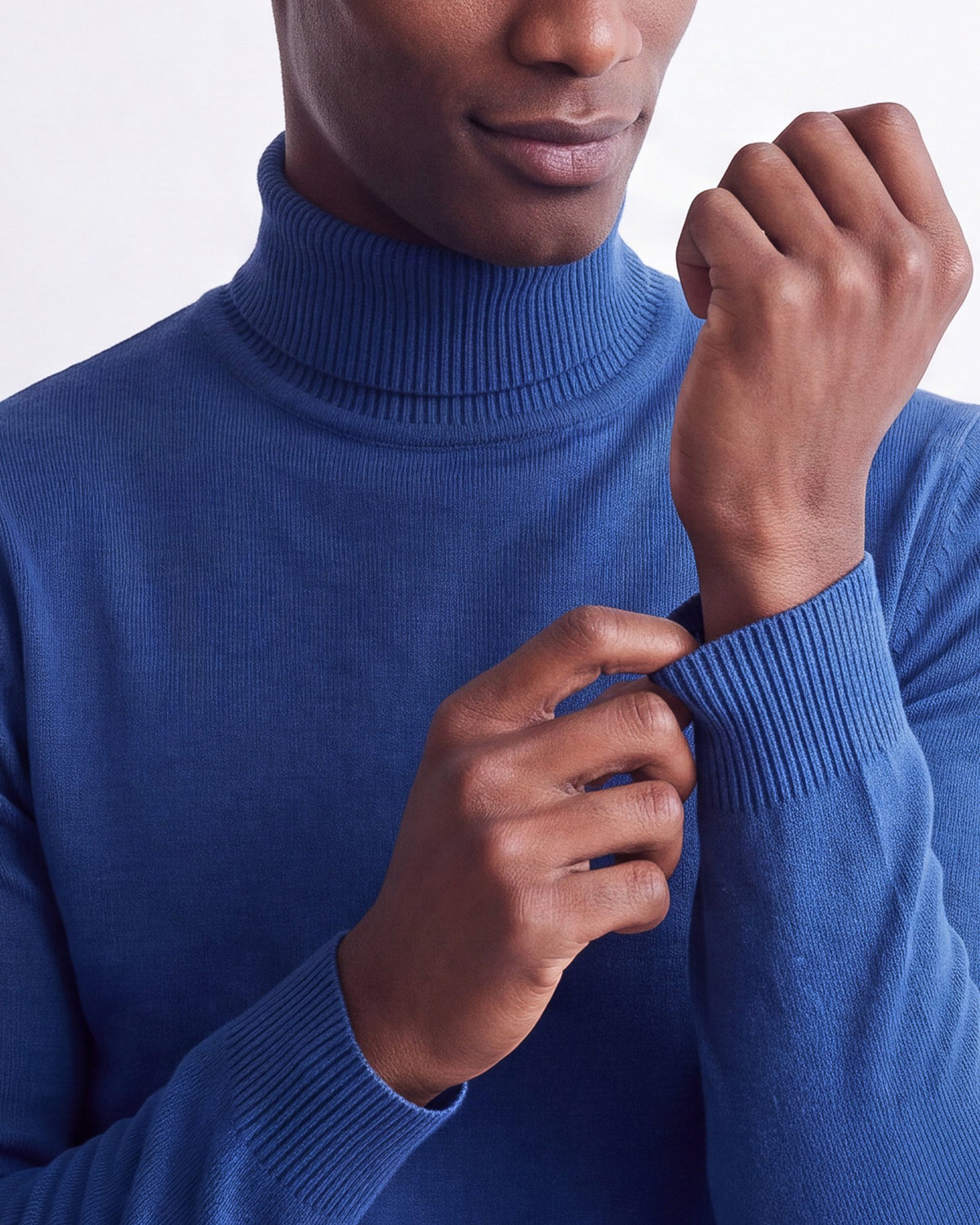 Solid Turtleneck - Stone Blue