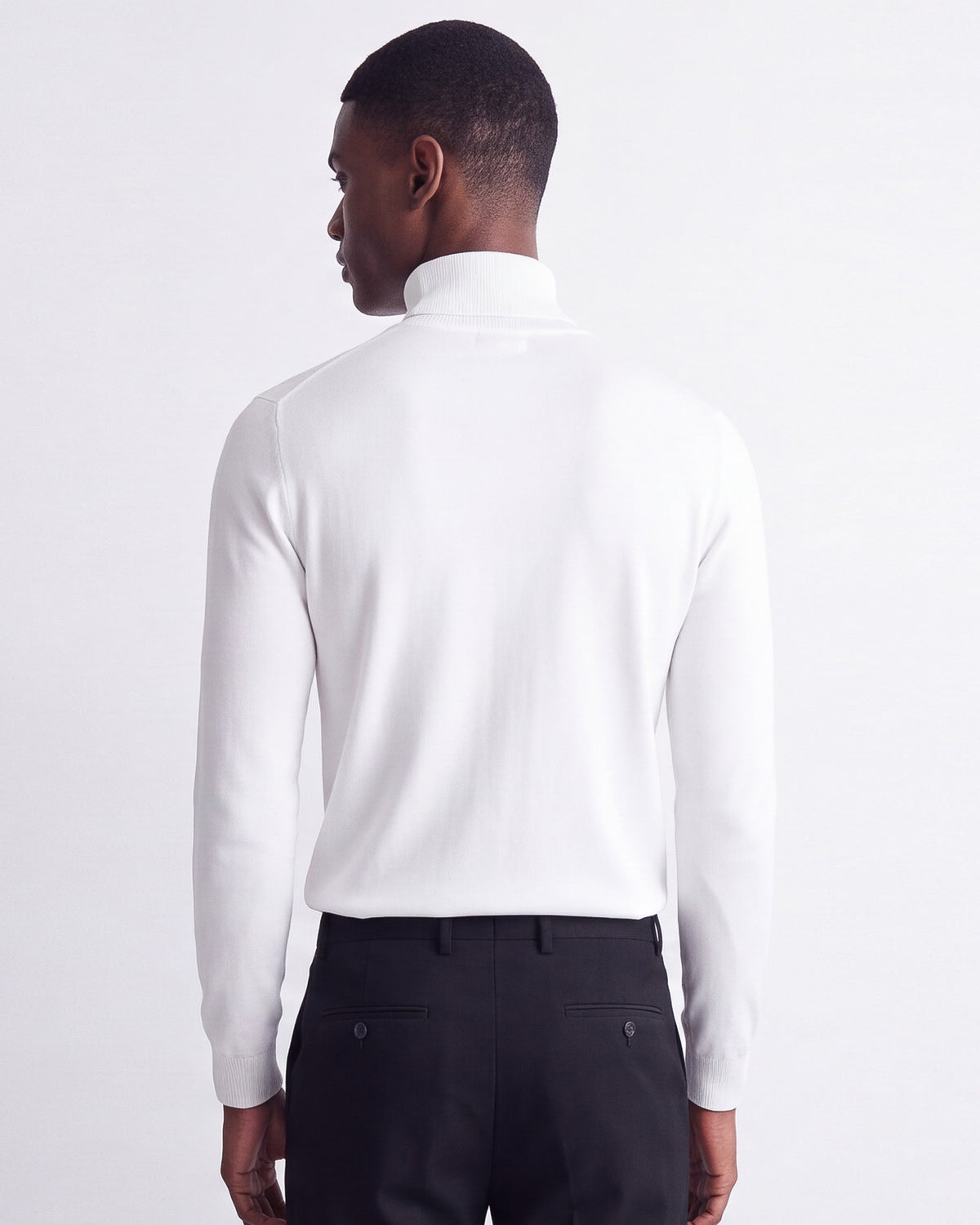 Solid Turtleneck - White