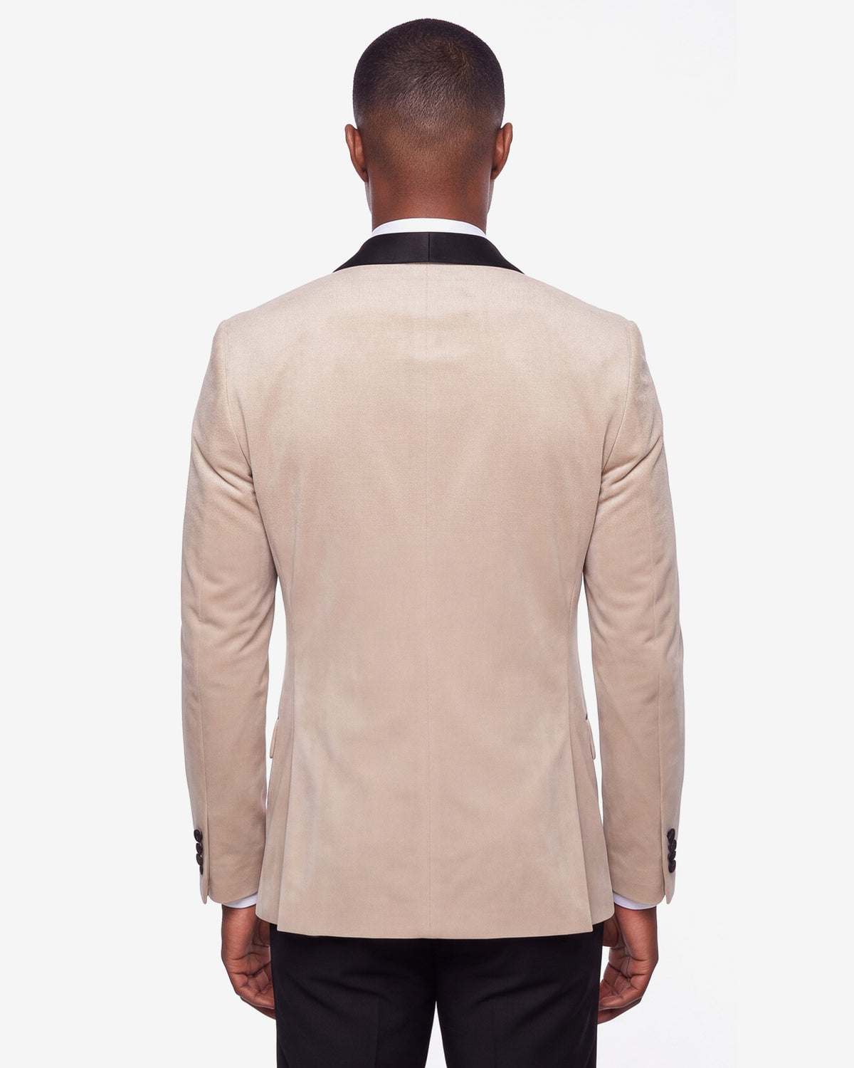 Velvet Shall Lapel Blazer - Champagne