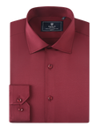 Stretch Must Have Solid Dress Shirt - Burgundy