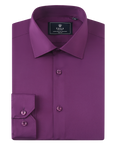 Stretch Must Have Solid Dress Shirt - Plum