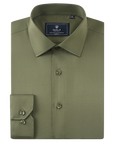 Stretch Must Have Solid Dress Shirt -  Olive